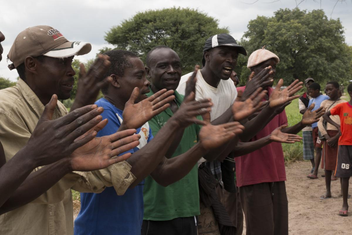 The dance was lively and full of laughter as the men raced in from one side and the women from the other.