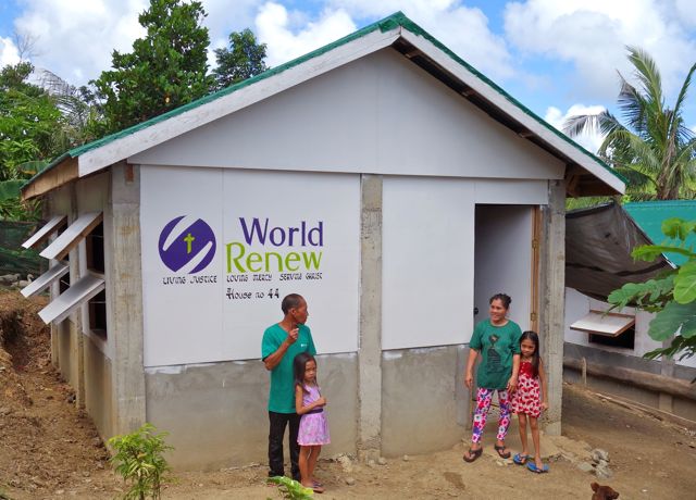 Each completed house is identified with World Renew logo.