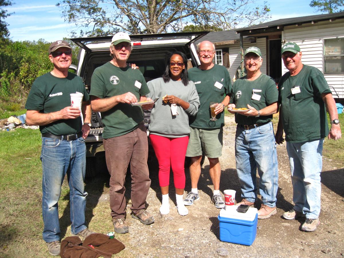 The DRS work team with Earline