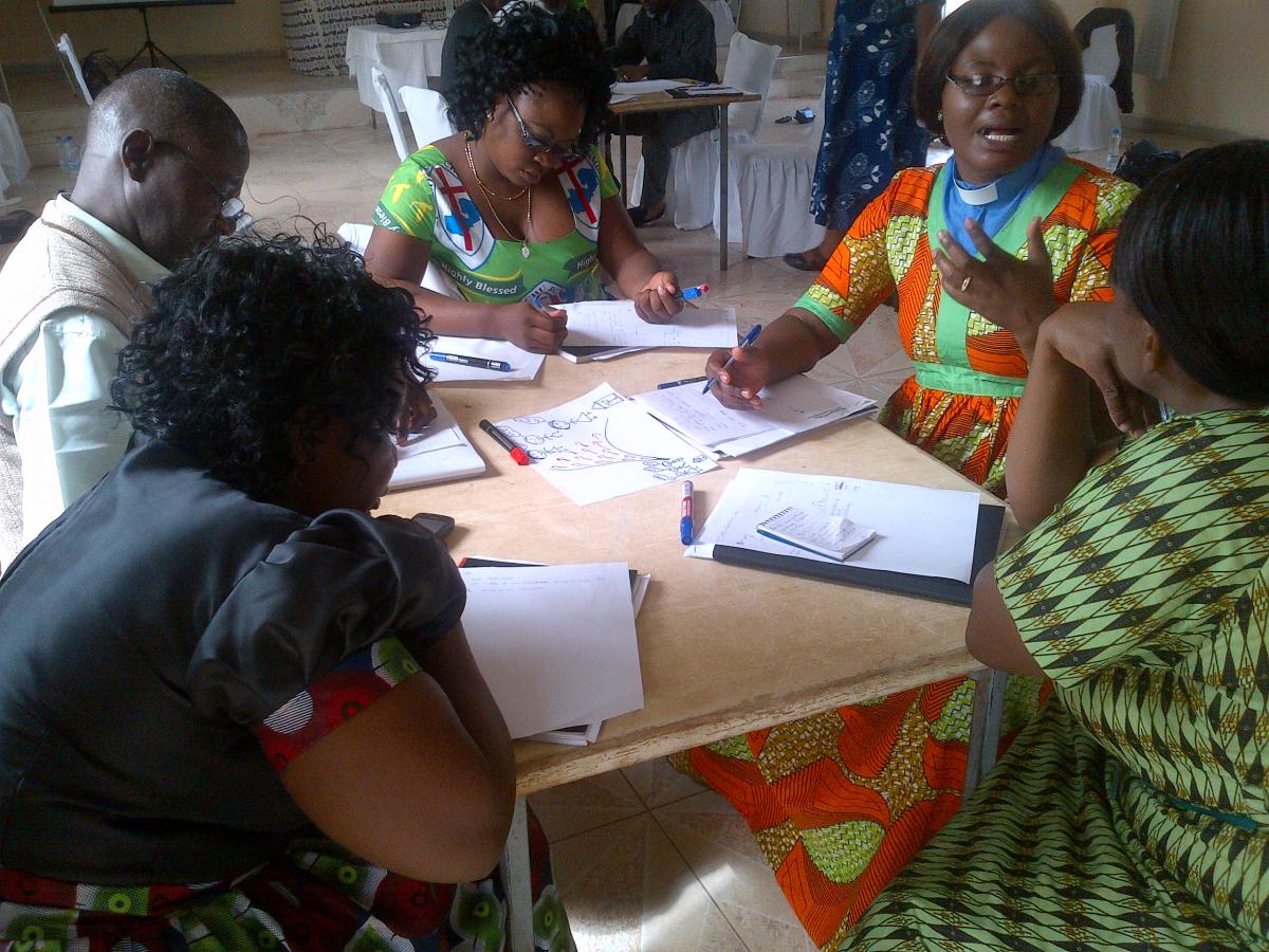 A Group of Church Leaders from UCZ putting together their action plan.