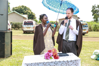 Anthony Sytsma & translator at the TLT Graduation.