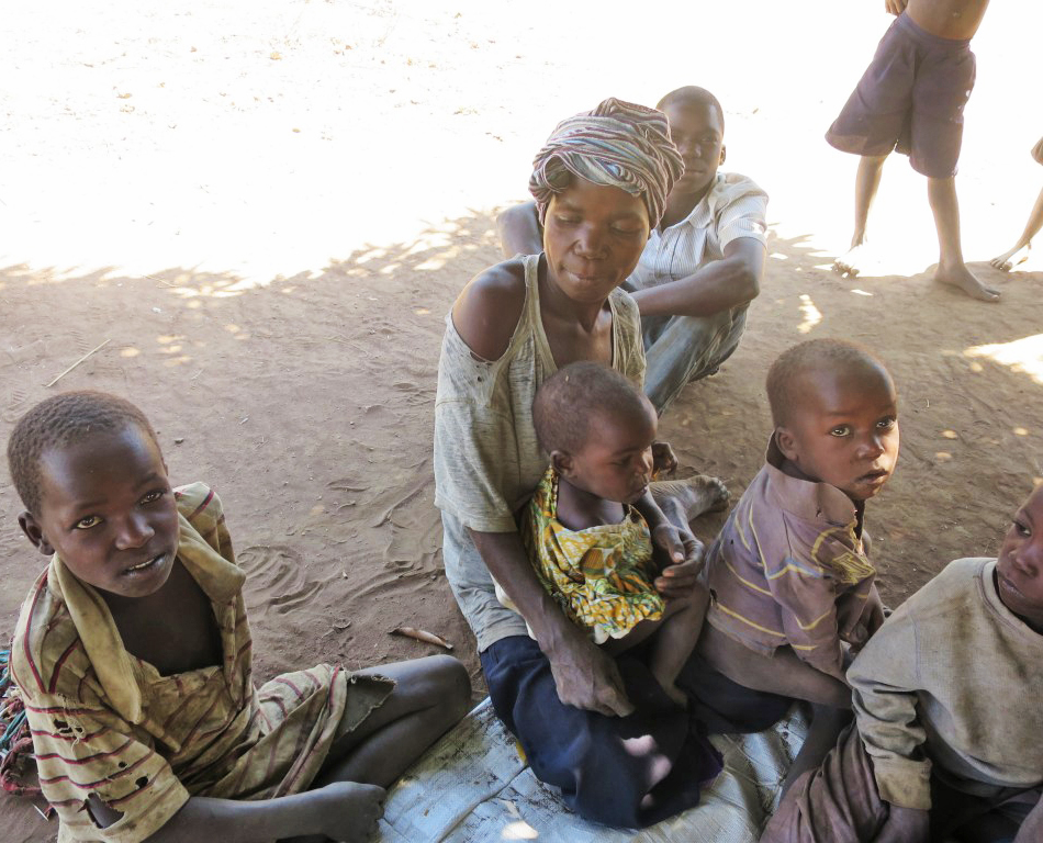 Joyce Aduo with five of her children