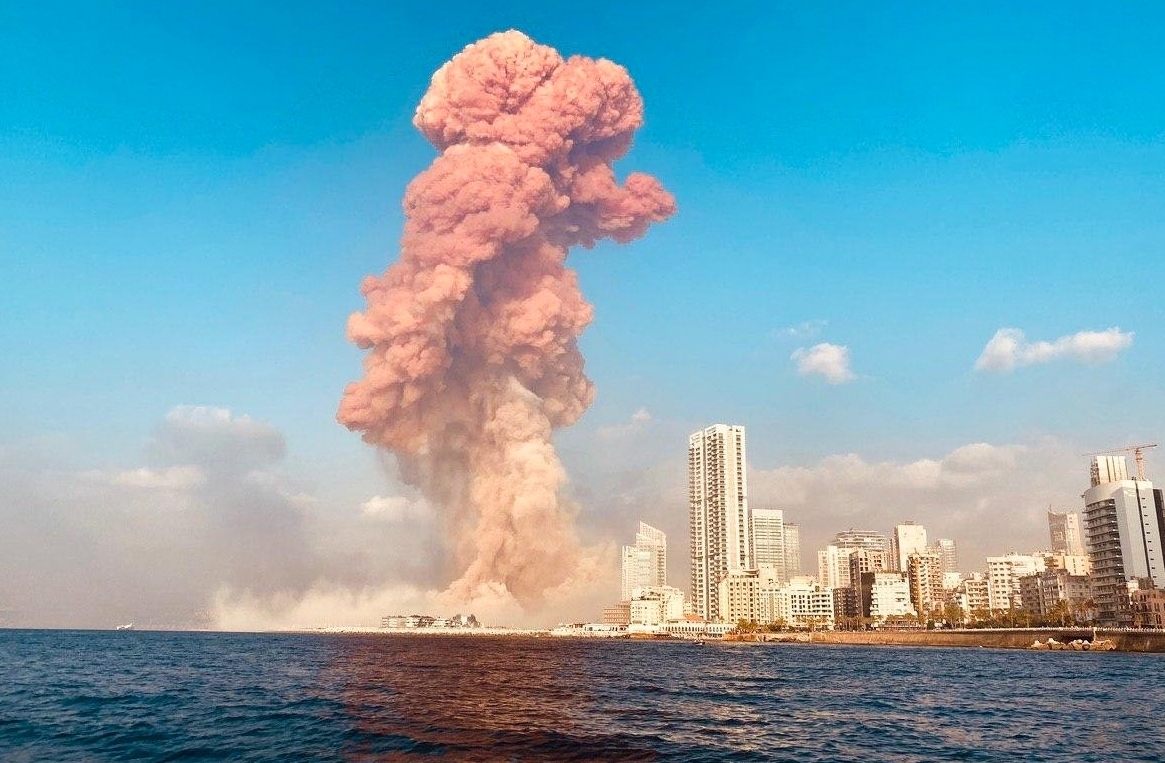 Explosion in Beirut, Lebanon on August 4, 2020. AP Images.